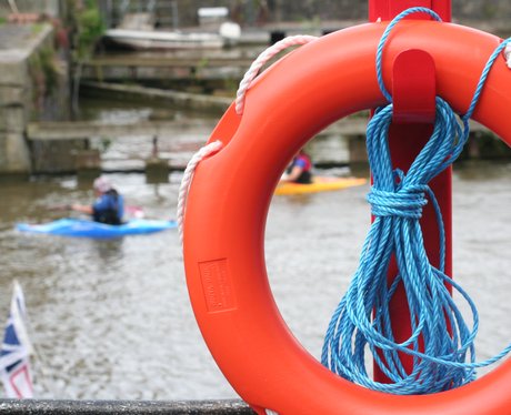Kayaks float through Bristol Harbour