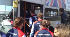 Team GB sailors celebration tour around Weymouth