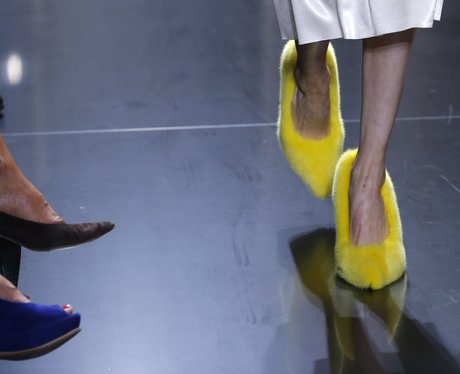 Fluffy shoes seen at Celine during Paris Fashion Week - Celebrity ...