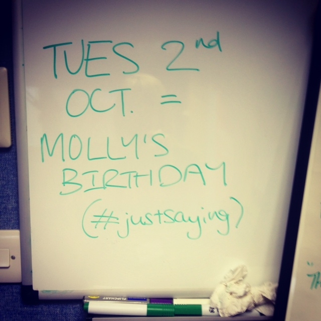 Birthday memo from Molly