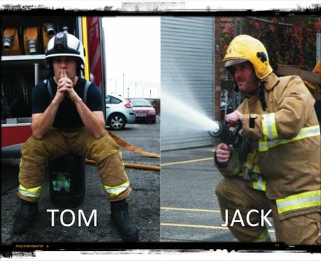 Tom & Jack pose as firemen