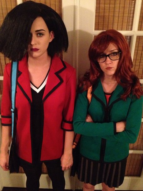 Katy Perry and friend dressed as characters from daria