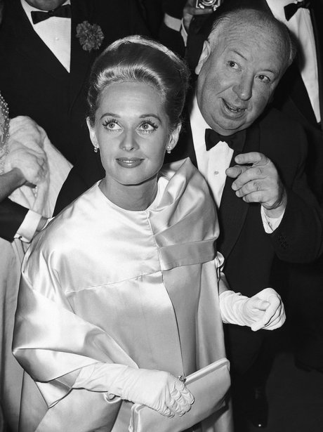 Tippi Hendren and Alfred Hitchcock