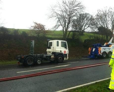Towing cab of tanker away