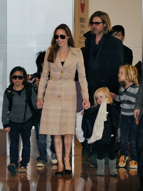 Brad Pitt and Angelina Jolie with children