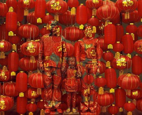 Artist camouflages himself into his paintings