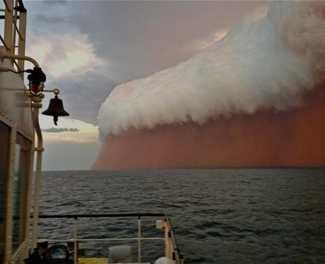 Dust storm seen off the coast of Australia
