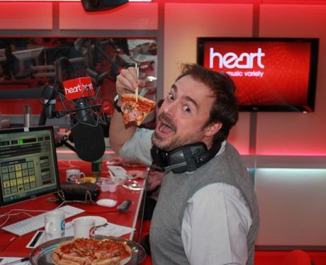Jamie Thekaston eating pizza