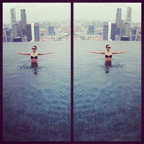 Jesse J in a swimming pool, Instagram, Twitter