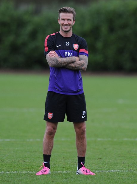 David Beckham training with Arsenal Players - Celebrity Photos Of The ...