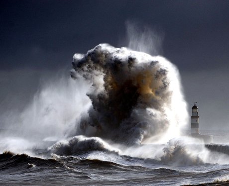 Gale force winds at Seaham Harbour