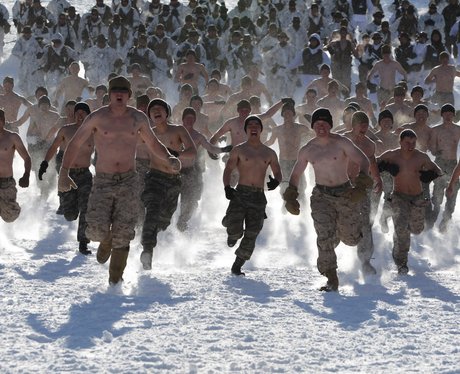 Winter exercising troops training