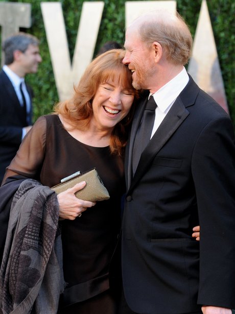 Director Ron Howard shares a joke with his wife Cheryl Howard at the