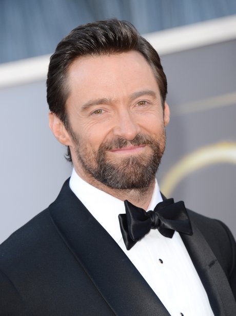 Oscar nominee Hugh Jackman cuts a smart figure in a black tux and bow ...