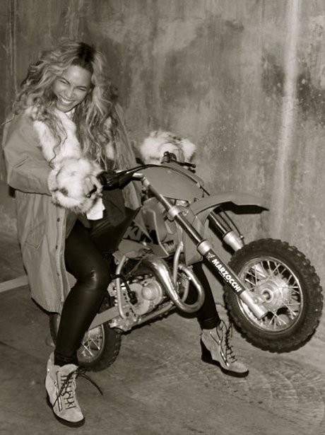 Beyonce on a bike