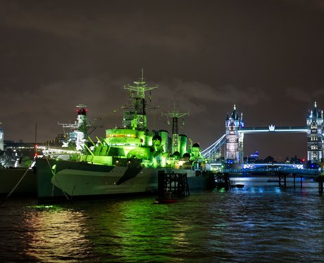 HMS Belfast on St Patrick's Day