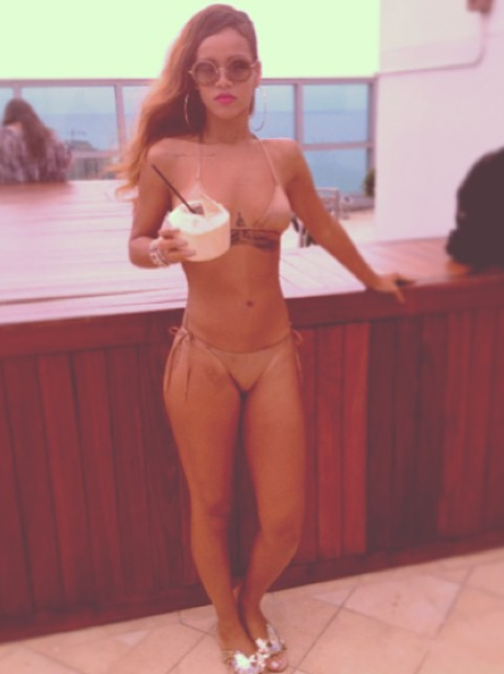 Rihanna wearing a bikini