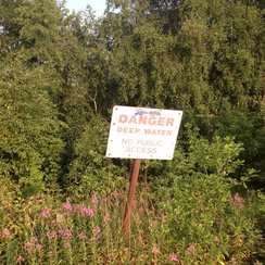 Danger sign at Bawsey Pitt in Kings Lynn