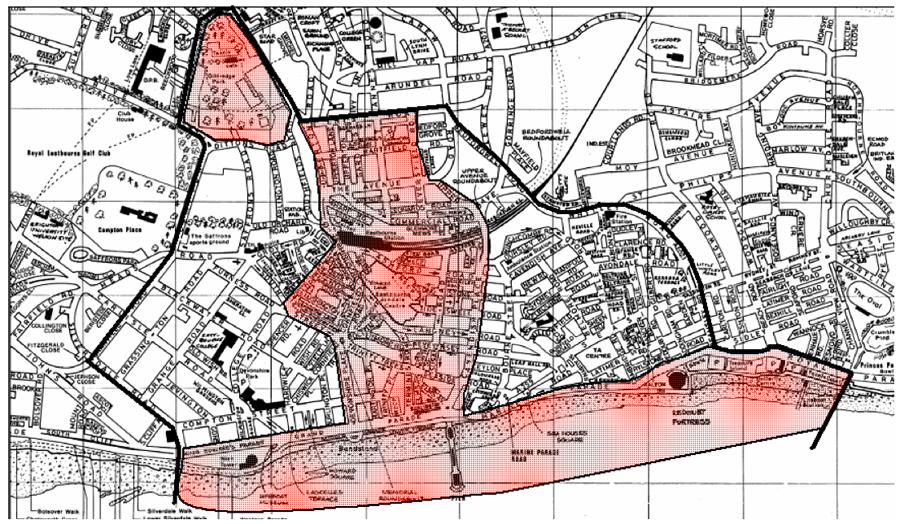 The area in pink is the dispersal area