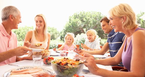 Family eating food 