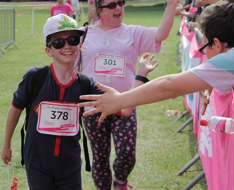High Fives and Smiles at the Finish Line Dudley!