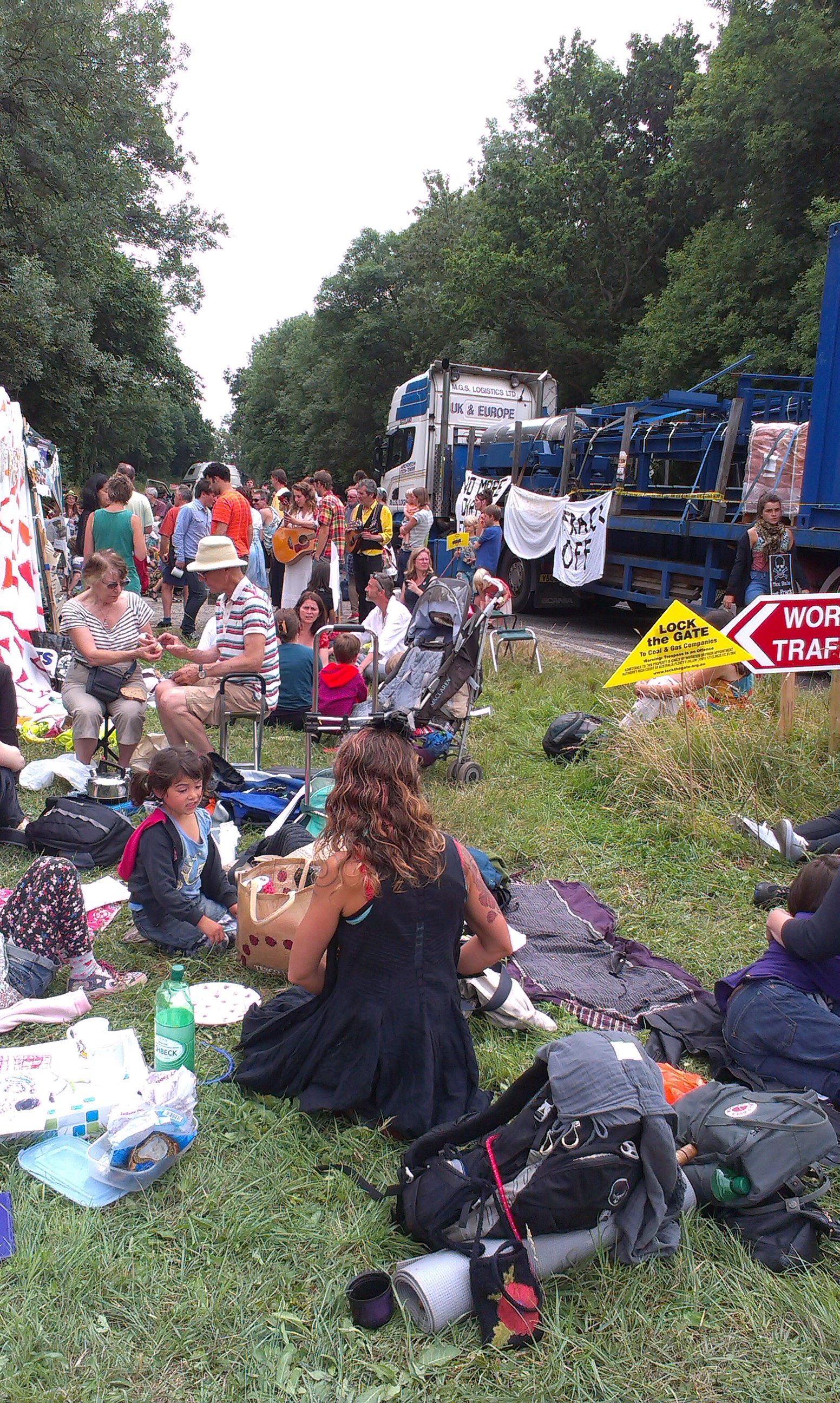 Protestors at the gate