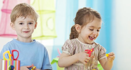 Children enjoying crafts