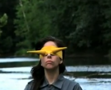 Lady Gaga blindfolded in The Abramovic Method