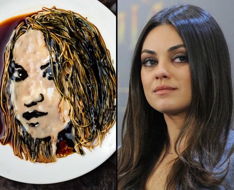 Mila Kunis noodle art