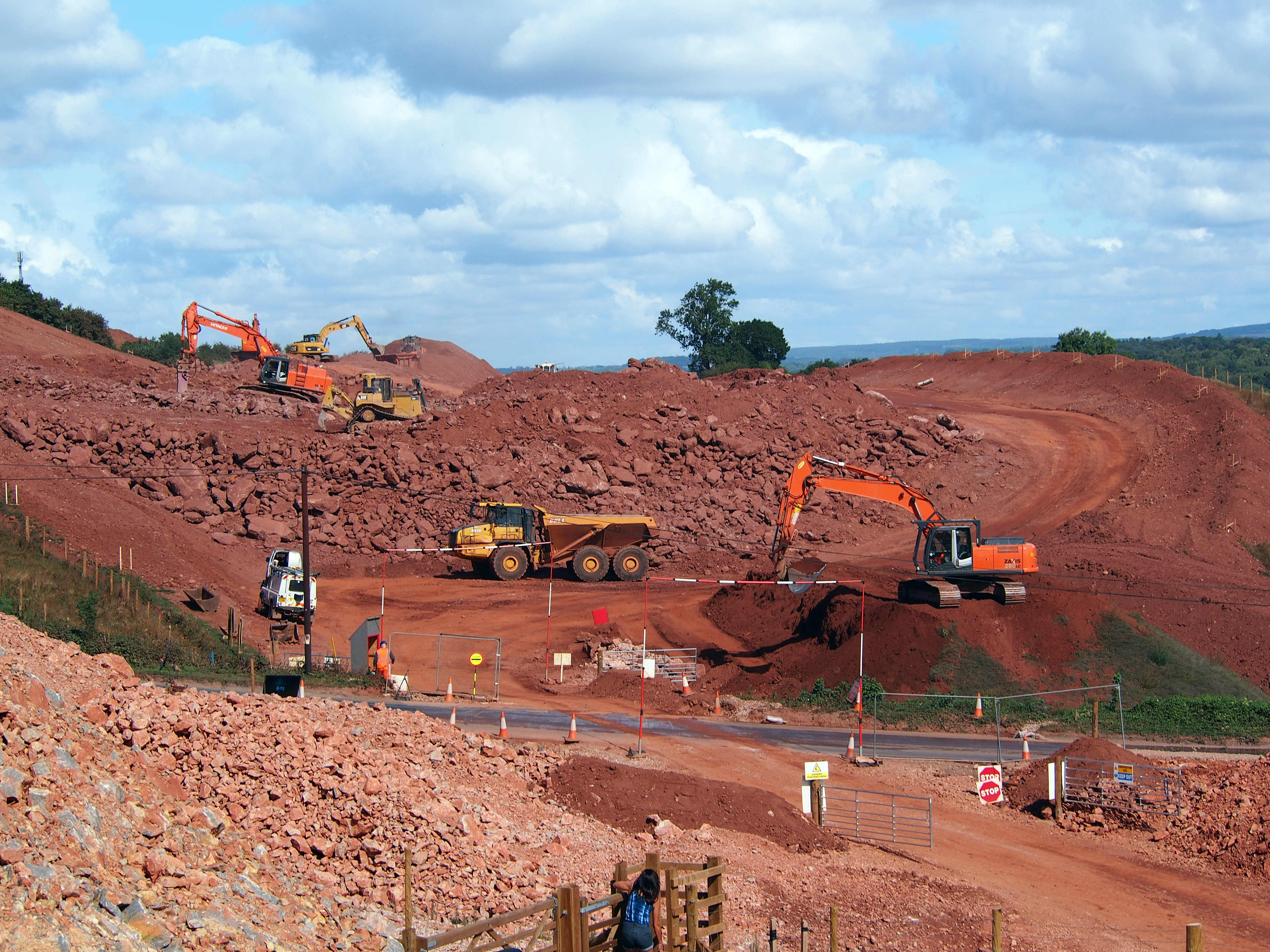 diggers, roadworks