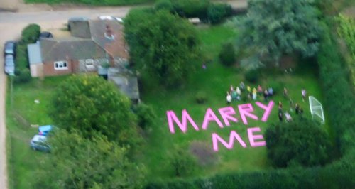 Marry Me proposal helicopter coltishall Norfo