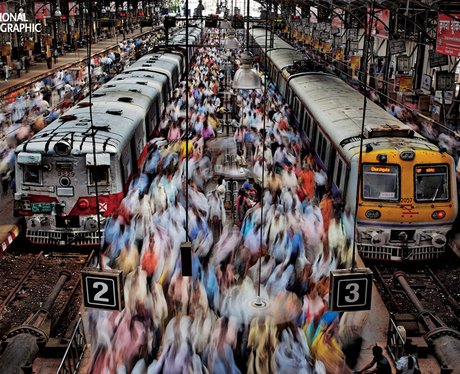 People in Churchgate Station, India