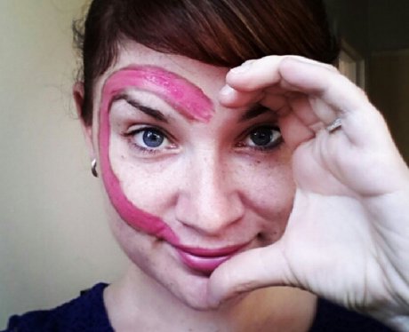 Girl with Heart drawn on face