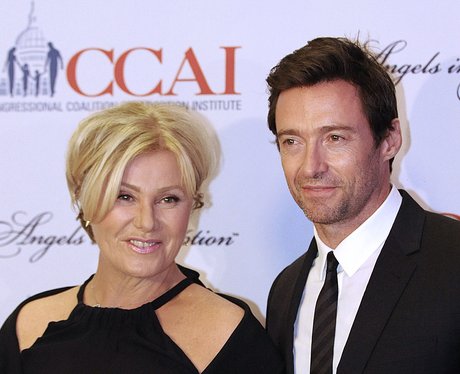 Hugh Jackman and Deborra-Lee Furness on the red ca