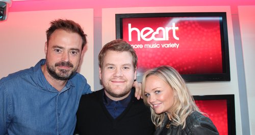 Jamies Corden with Jamie Theakston & Emma Bunton