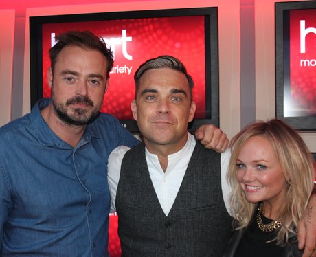 Robbie Williams with Jamie and Emma