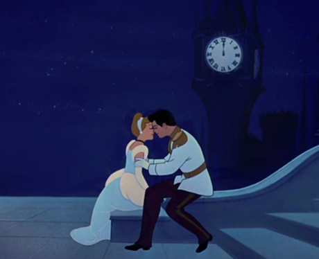 Cinderella kisses Prince Charming