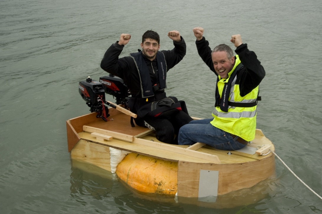 Dmitri (left) crossed The Solent in the 'boat'