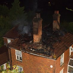 Roof Fire Started During Lightning Storm