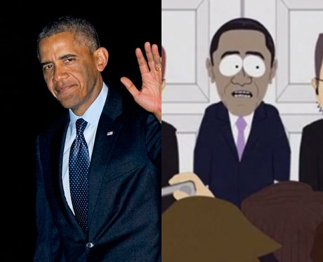 Barack Obama and his cartoon