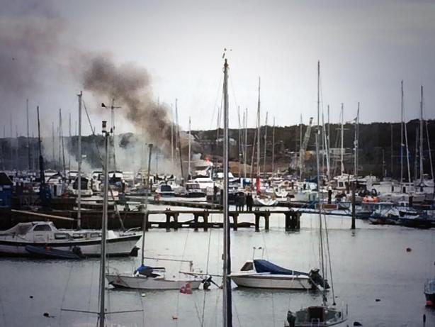 East Cowes Marina yacht fire