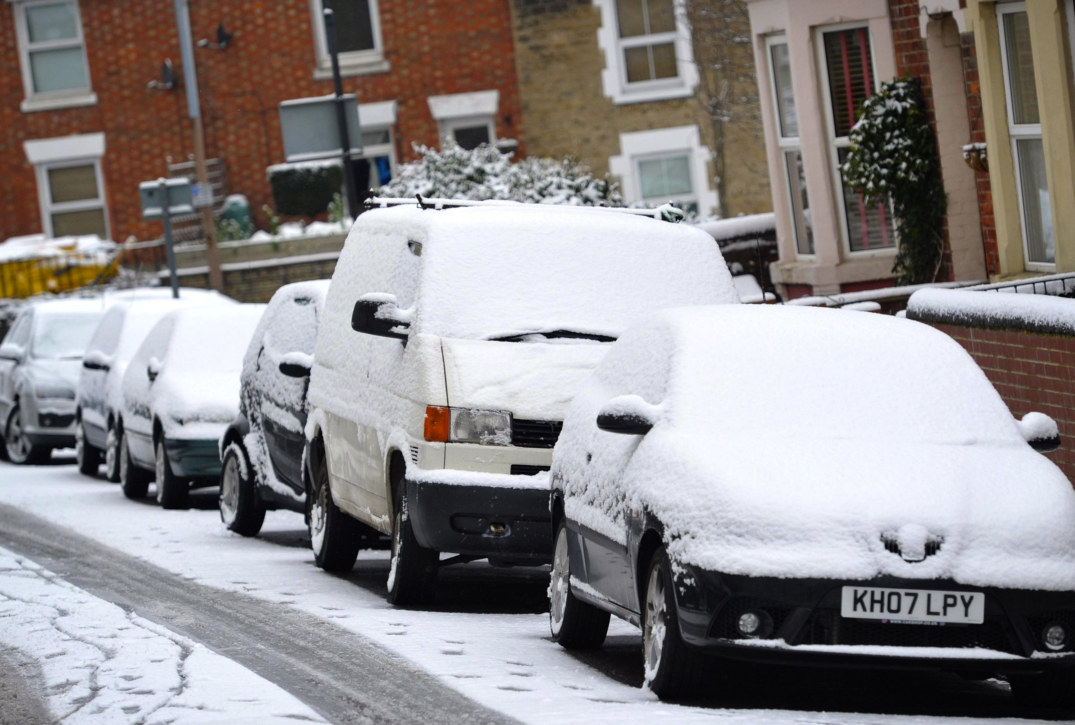 Cars in snow