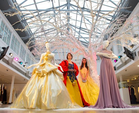 Two designer dresses based upon Disney princess dresses