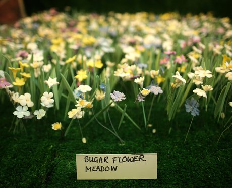 A medow of colourful sugar flowers at the Experimental Food Society Exhibition in London