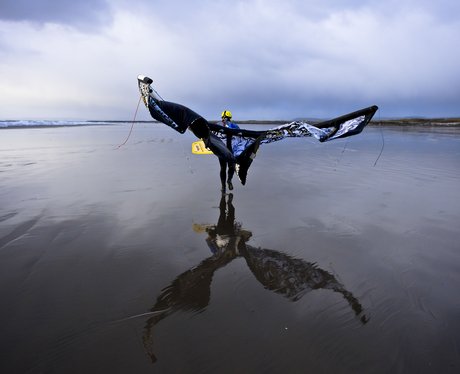kite surfer on beach