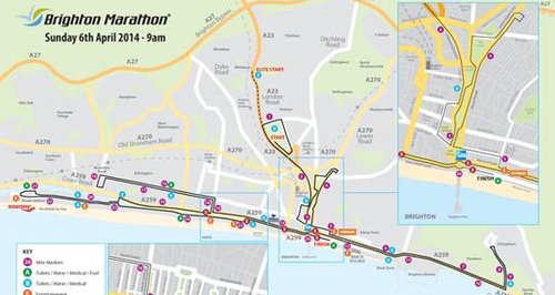 Brighton Marathon map 2014