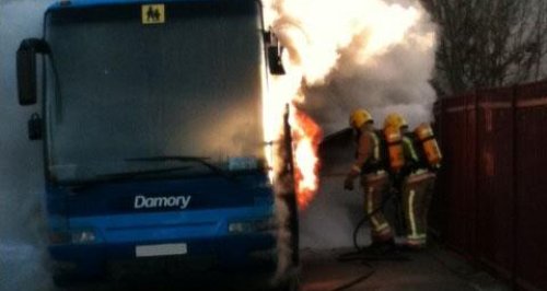 Bus fire Dorchester Thomas Hardye School