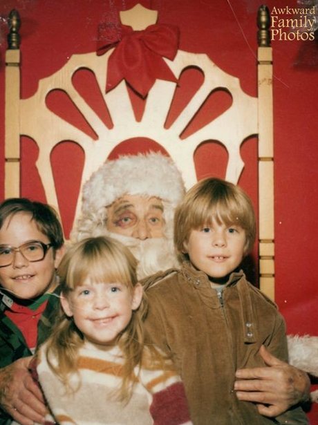 Santa and three children