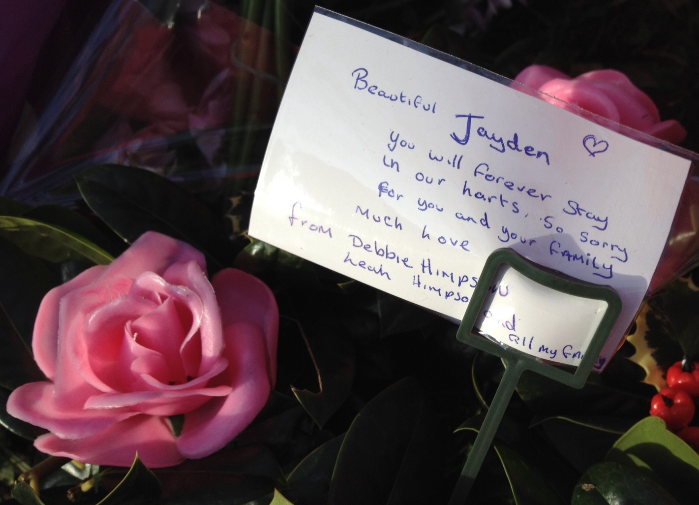 Tributes to Jayden Parkinson