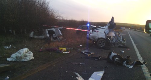 Car sliced in half